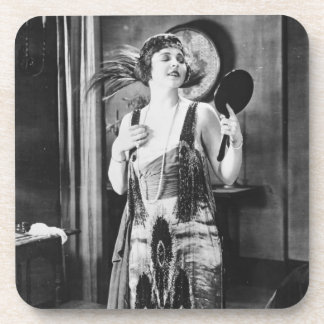 Beautiful Woman Flapper Dress 1920s Drink Coaster