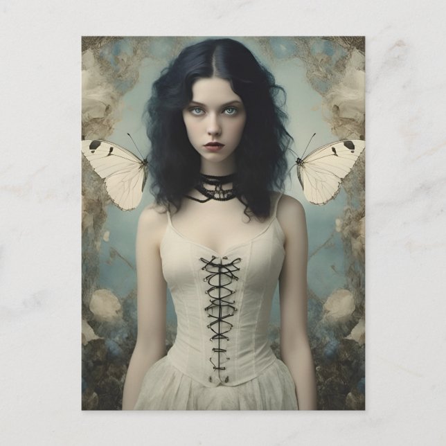 Beautiful Woman in Gothic Clothes Postcard (Front)