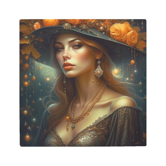 Beautiful Woman in Hat Ethereal Ai Art (Front)