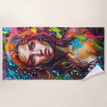 Beautiful woman in painting