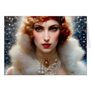 Beautiful Woman in White All Occasions Greeting Cards