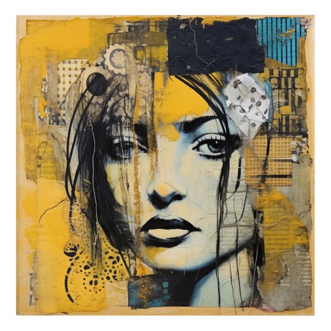 Beautiful Woman Mixed Media Art  (Front)