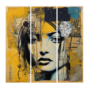 Beautiful Woman Mixed Media Art