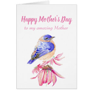Beautiful Woman Mother Day Bluebird Art Cards