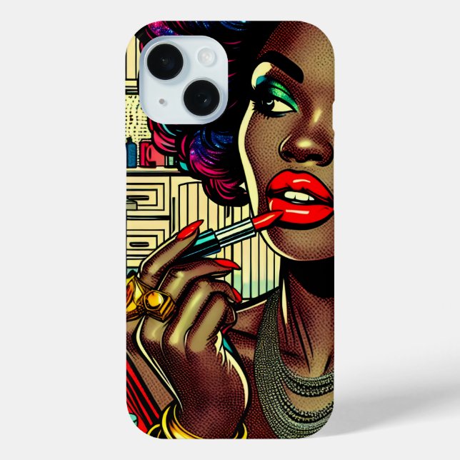 Beautiful Woman Putting on Lipstick Case-Mate iPhone Case (Back)