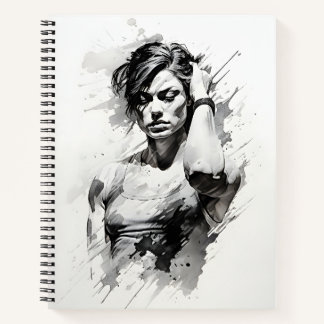 Beautiful Woman Sketch Of Female Fitness Girl Notebook