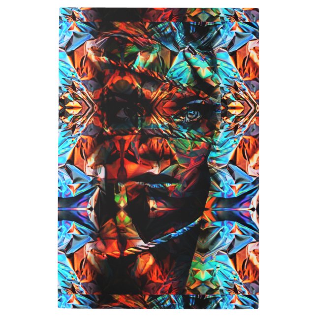 Beautiful woman tied with ropes metal print (Front)