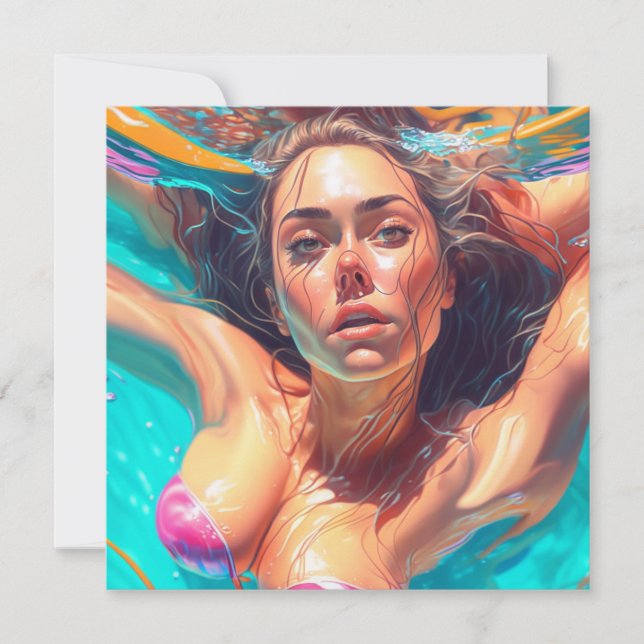 Beautiful Woman Under Water AI Art (Front)