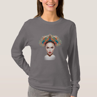 Beautiful Woman Unique Color Art T-Shirt Design