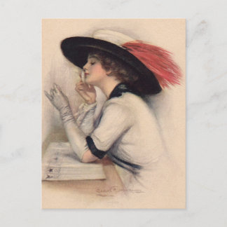 Beautiful Woman Voting - Vintage Suffrage Fashion Postcard