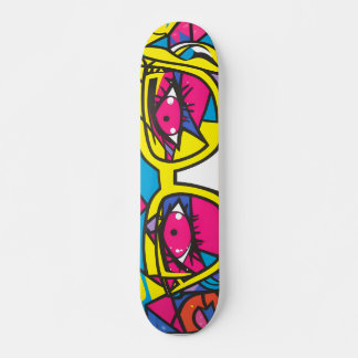 Beautiful woman wall art graffiti skateboard