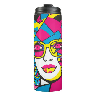 Beautiful woman wall art graffiti thermal tumbler