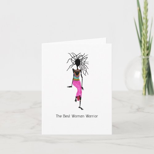 Beautiful woman warrior thank you card