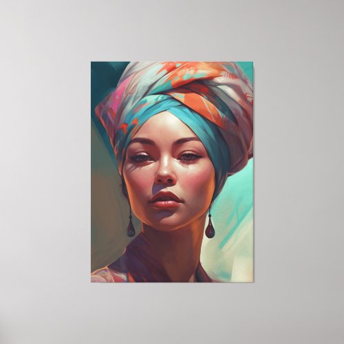 Beautiful Woman Wearing Turban  Canvas Print