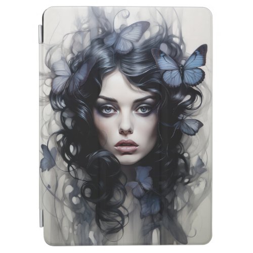 Beautiful Woman with Butterflies in Her Hair iPad Air Cover