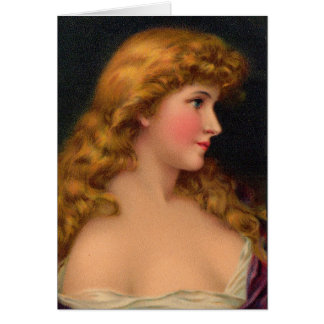 beautiful woman with long hair cards