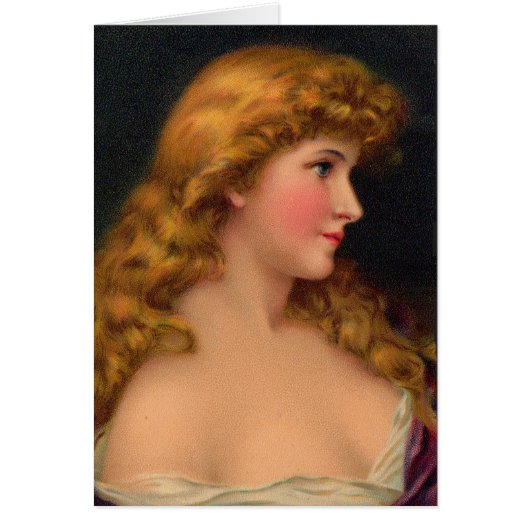 beautiful woman with long hair cards (Front)