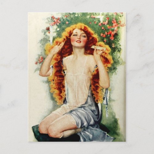 Beautiful Woman with Lustrous Golden Hair Postcard