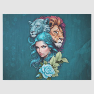 Beautiful woman's head with expressive eyes tissue paper