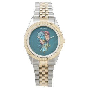 Beautiful woman's head with expressive eyes watch