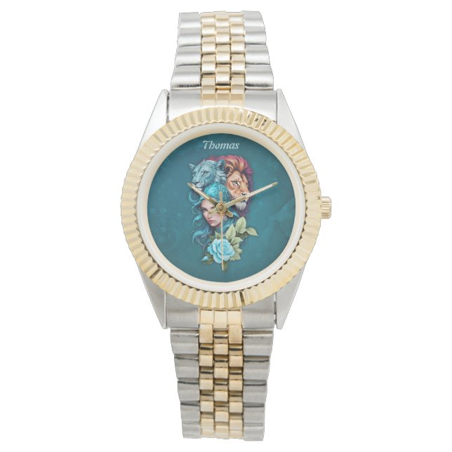 Beautiful woman's head with expressive eyes  watch (Front)