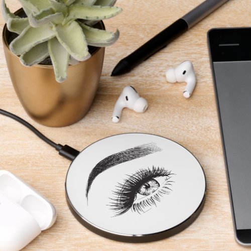 Beautiful Womens Eye Lashes Brow  Wireless Charger