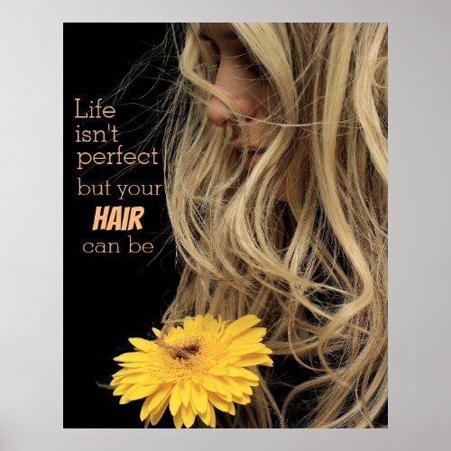 Beautiful Womens Hair Flower Hair Salon Poster