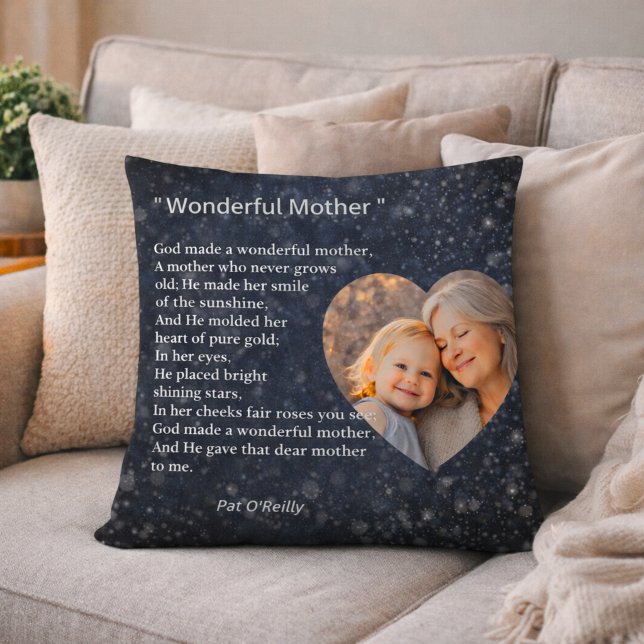 Beautiful “Wonderful Mother” Poem Cushion Gift (Creator Uploaded)
