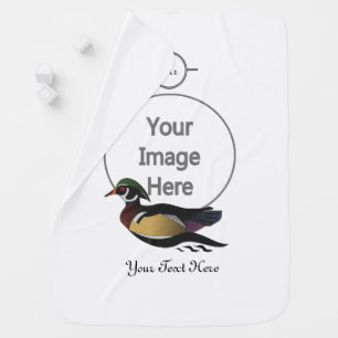 Beautiful Wood Duck Swimming Baby Blanket