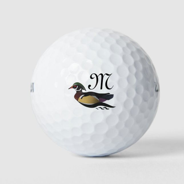 Beautiful Wood Duck Swimming Golf Balls (Front)