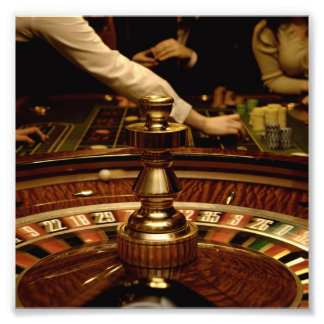 Beautiful Wooden Roulette Wheel Photo Print