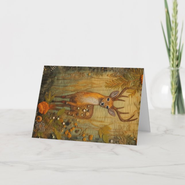 Beautiful Woodland Animals Wildlife Deer Greeting Card (Front)
