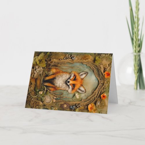 Beautiful Woodland Animals Wildlife Fox Greeting Card