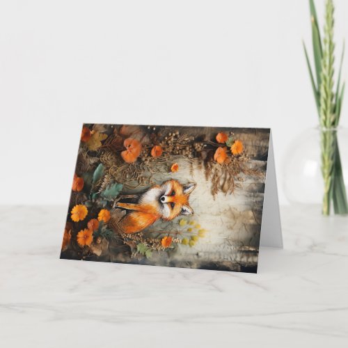 Beautiful Woodland Animals Wildlife Fox Greeting Card