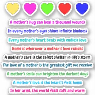 Beautiful Words for Mother (Love Quotes) Stickers