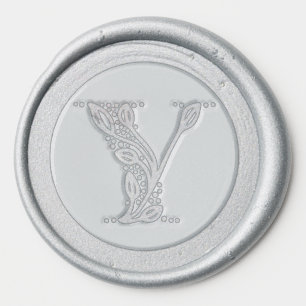 Beautiful Y initial elegant wedding monogram Wax Seal Sticker