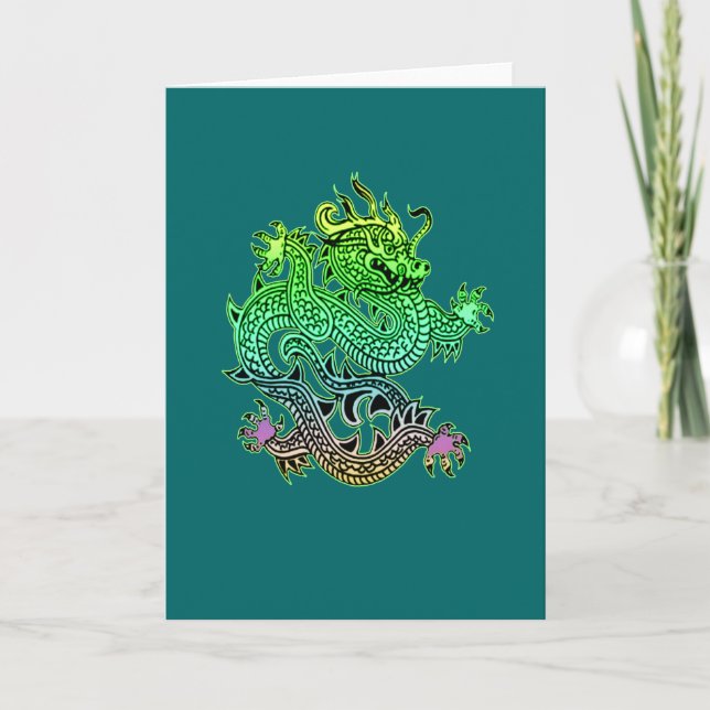 Beautiful Year of the Dragon Gifts Holiday Card (Front)