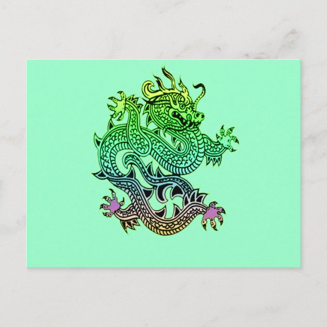 Beautiful Year of the Dragon Gifts Holiday Postcard (Front)