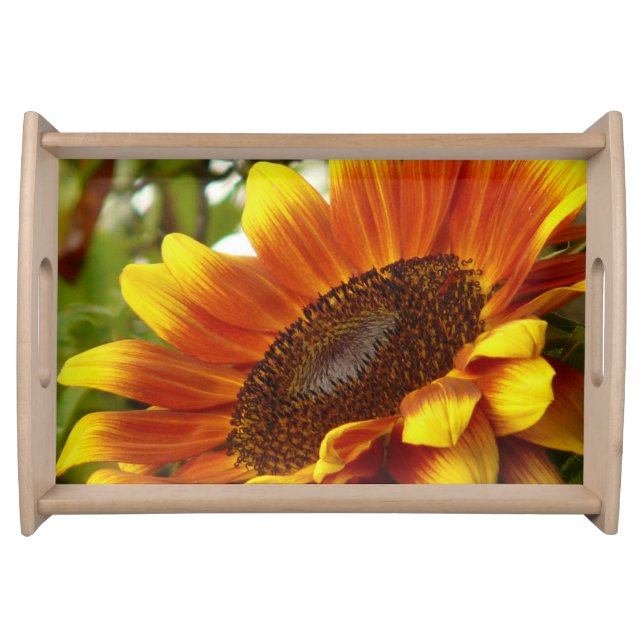 Beautiful Yellow and Orange sunflower Serving Tray (Front)