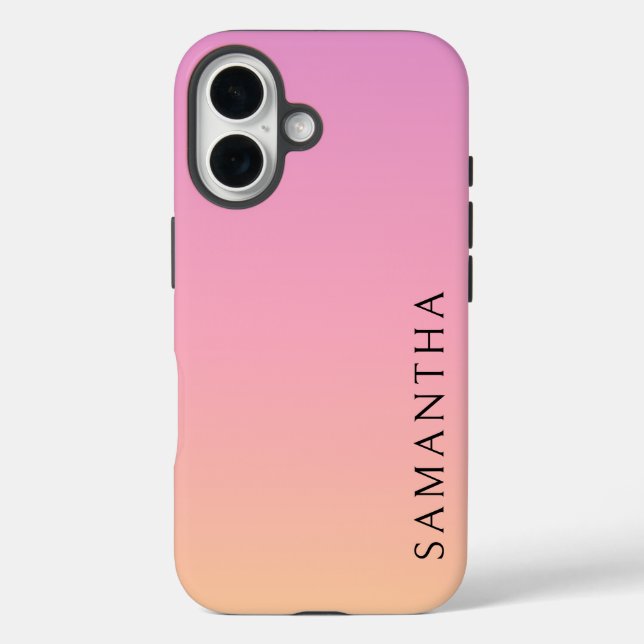 Beautiful Yellow and Pink Ombre Personalized  Case-Mate iPhone Case (Back)