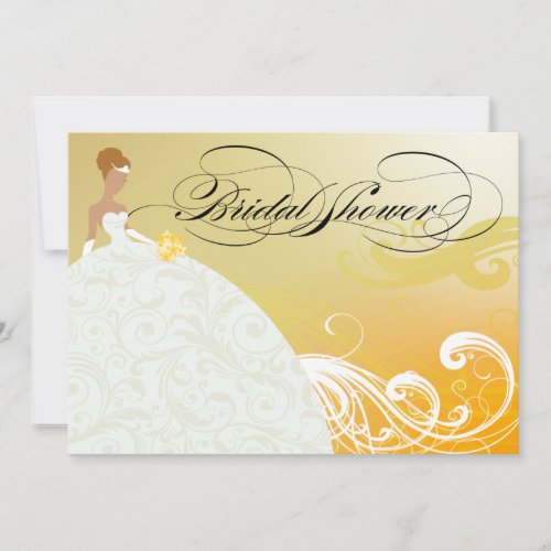 Beautiful Yellow and White Luxe Bridal Shower Invitation