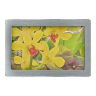 Beautiful Yellow autumn orchids Belt Buckle