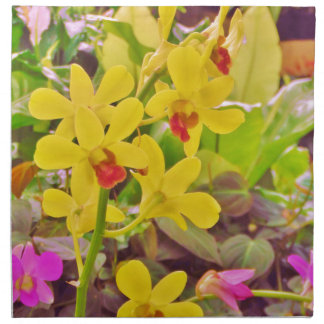Beautiful Yellow autumn orchids Cloth Napkin