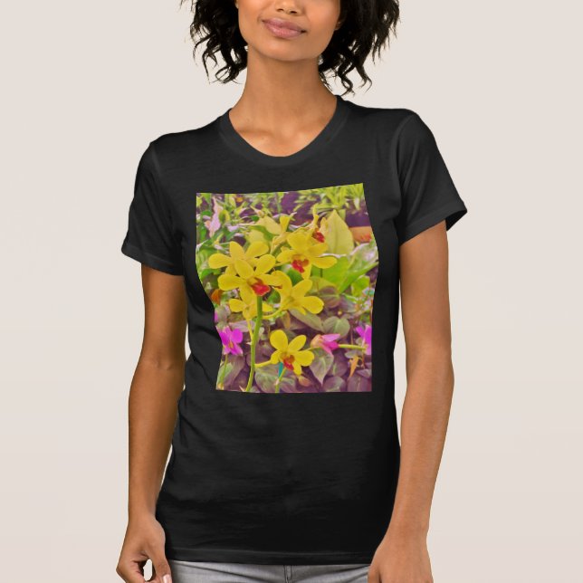 Beautiful Yellow autumn orchids T-Shirt (Front)