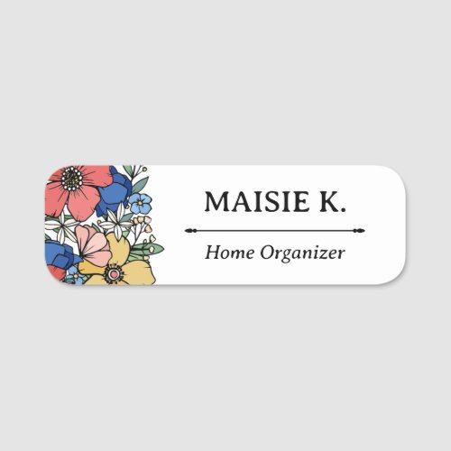 Beautiful Yellow Blue Coral Flowers Name Title Name Tag