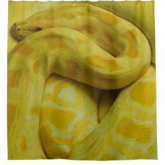 Beautiful Yellow Burmese Python Shower Curtain