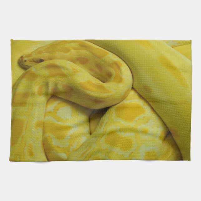 Beautiful Yellow Burmese Python Towel (Horizontal)
