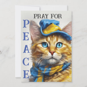 Beautiful Yellow Cat with Blue Eyes - ukraine Holiday Card