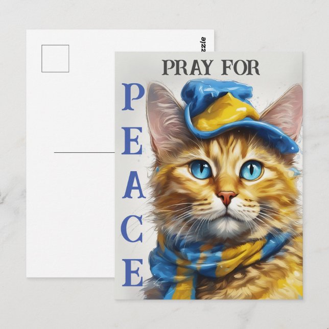 Beautiful Yellow Cat with Blue Eyes - ukraine Postcard (Front/Back)