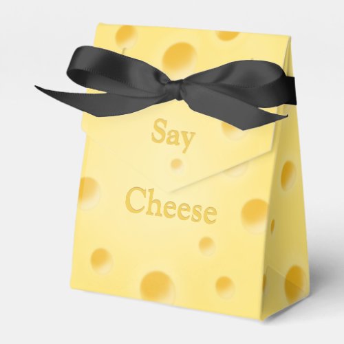 Beautiful Yellow Cheese Wedge Custom Text Favor Boxes